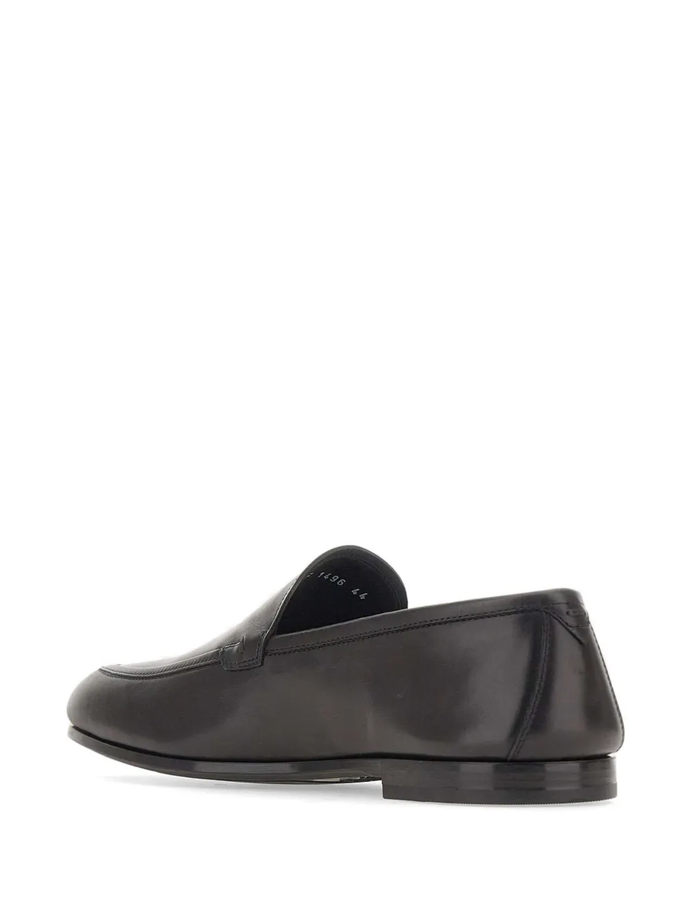 Fabi leather flat loafers Zwart