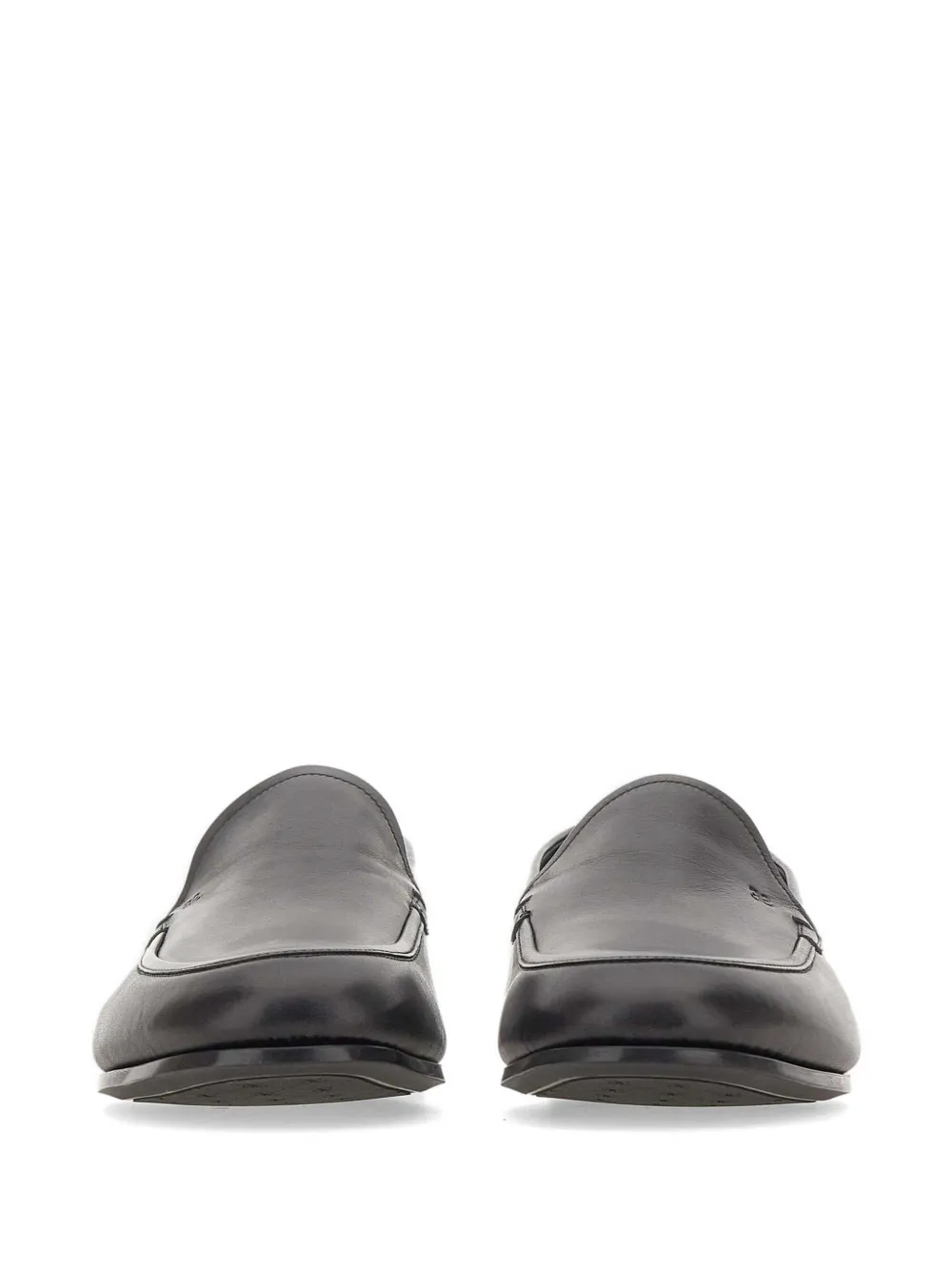 Fabi leather flat loafers Zwart