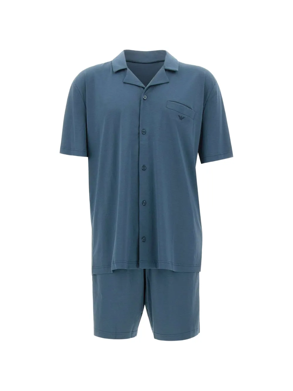 Emporio Armani logo jersey pajamas - Blau