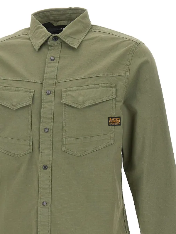 g star dress shirt G-STAR Men's Marine Slim Shirt- Green- XXS
