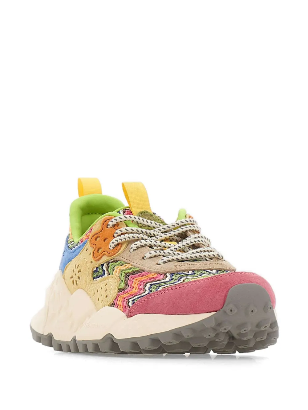 FLOWER MOUNTAIN Kotetsu floral-details sneakers Beige