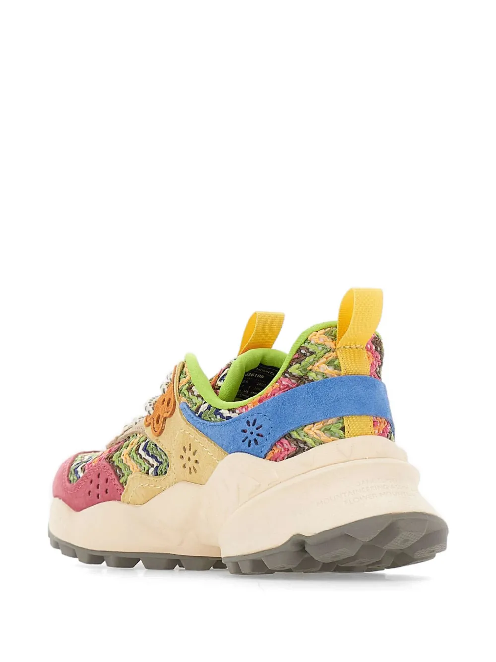 FLOWER MOUNTAIN Kotetsu floral-details sneakers Beige
