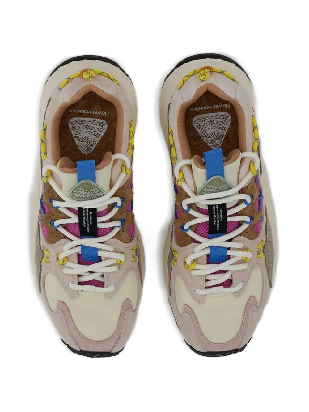 FLOWER MOUNTAIN Yamabushi suede-inserts sneakers Beige