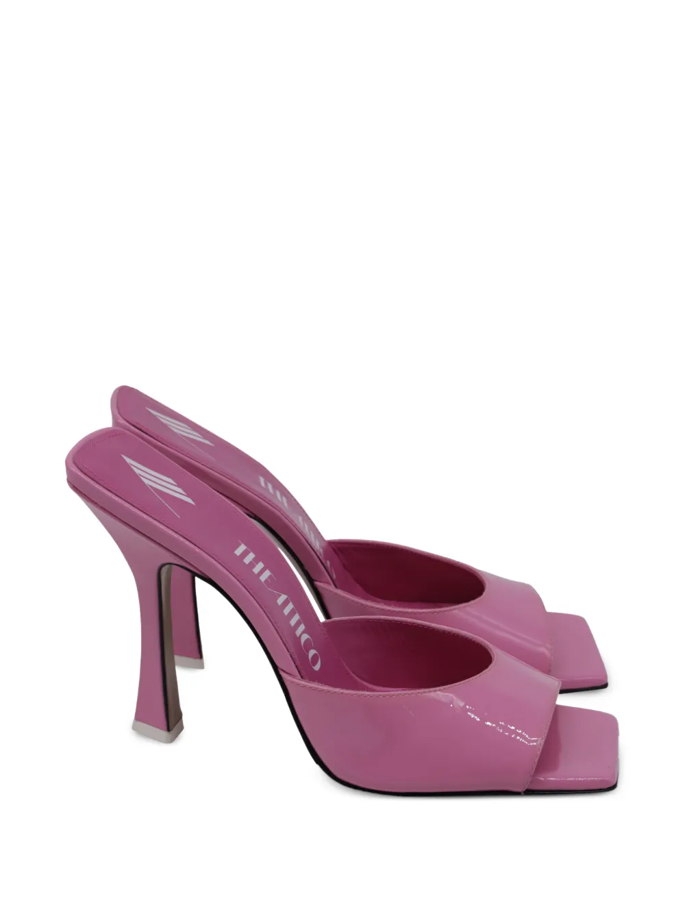 The Attico Anais square-toe leather sandals - Rosa