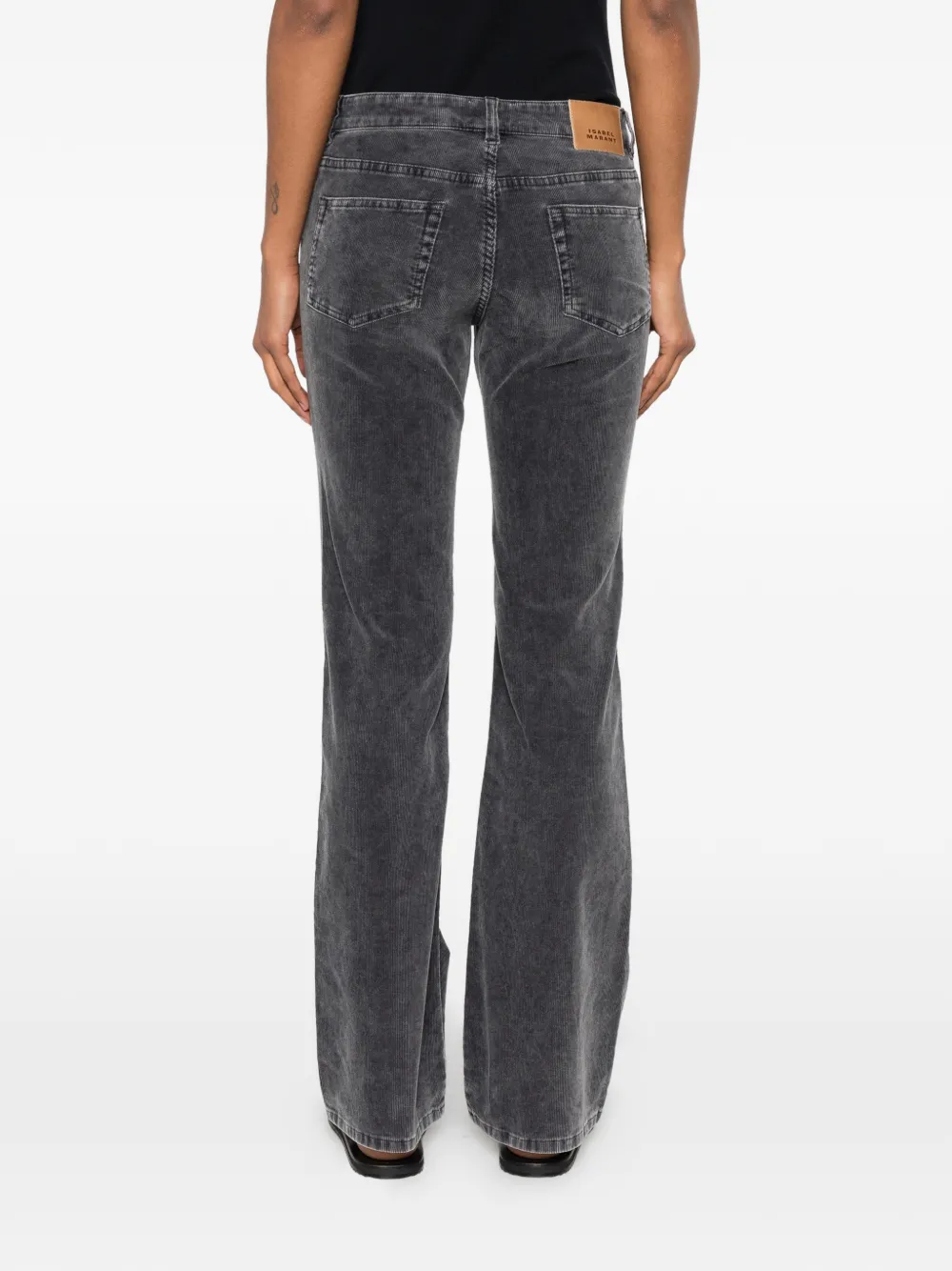 MARANT ÉTOILE Kelly Corduroy Flared Trousers in Black, view 4