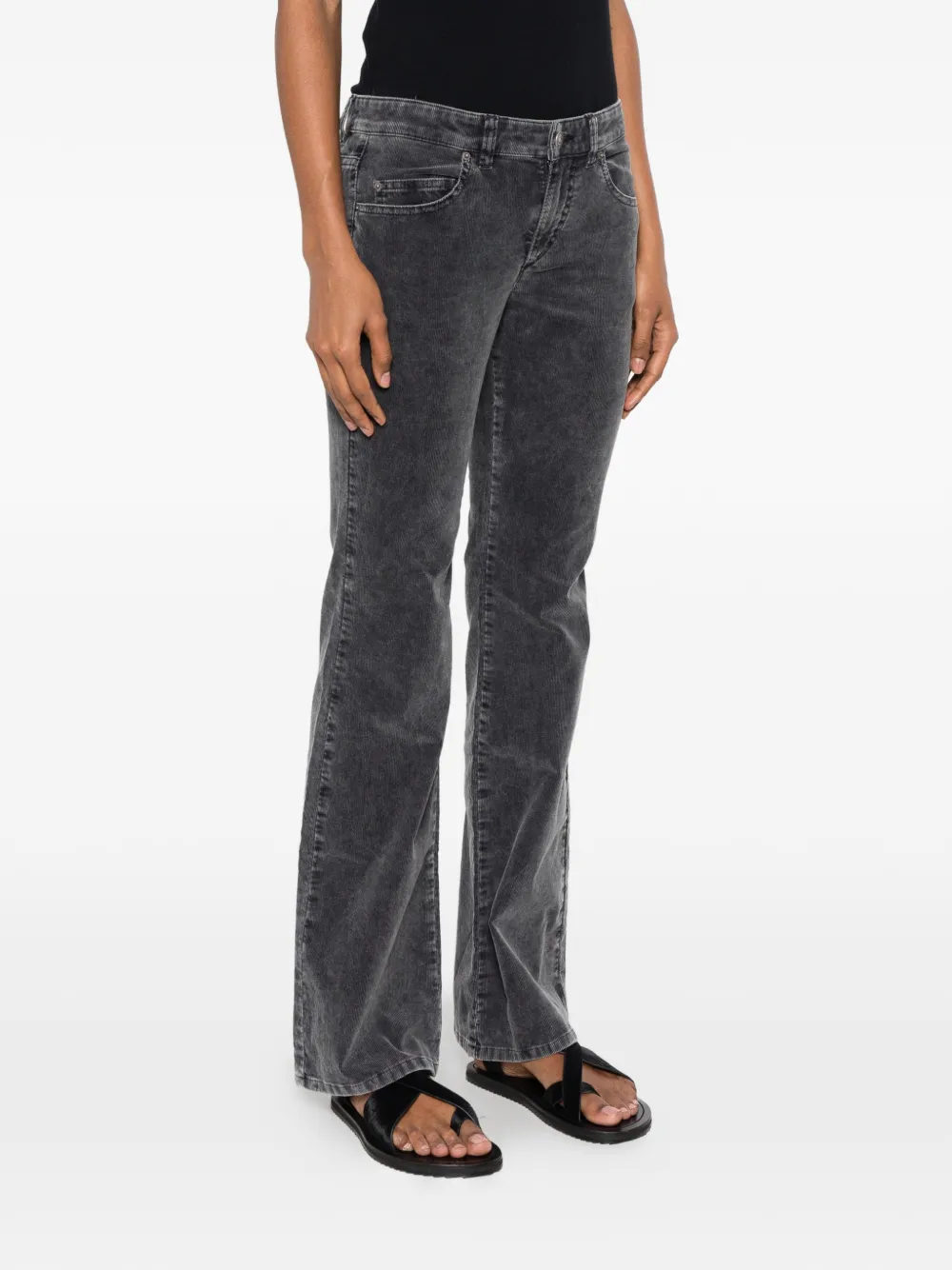MARANT ÉTOILE Kelly Corduroy Flared Trousers in Black, view 3
