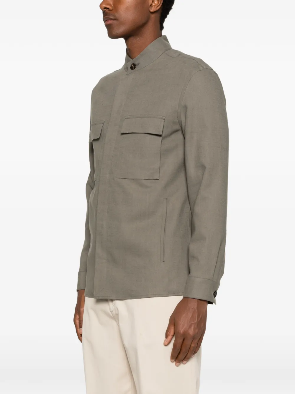 Zegna Shirtjack met klepzak Groen