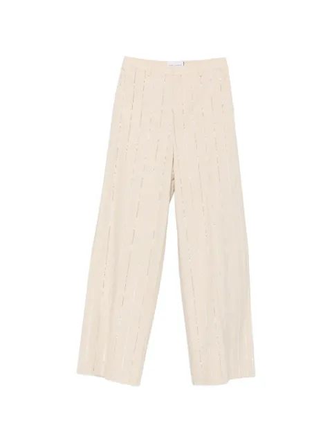 Isabelle Blanche pantalones bordados con lentejuelas