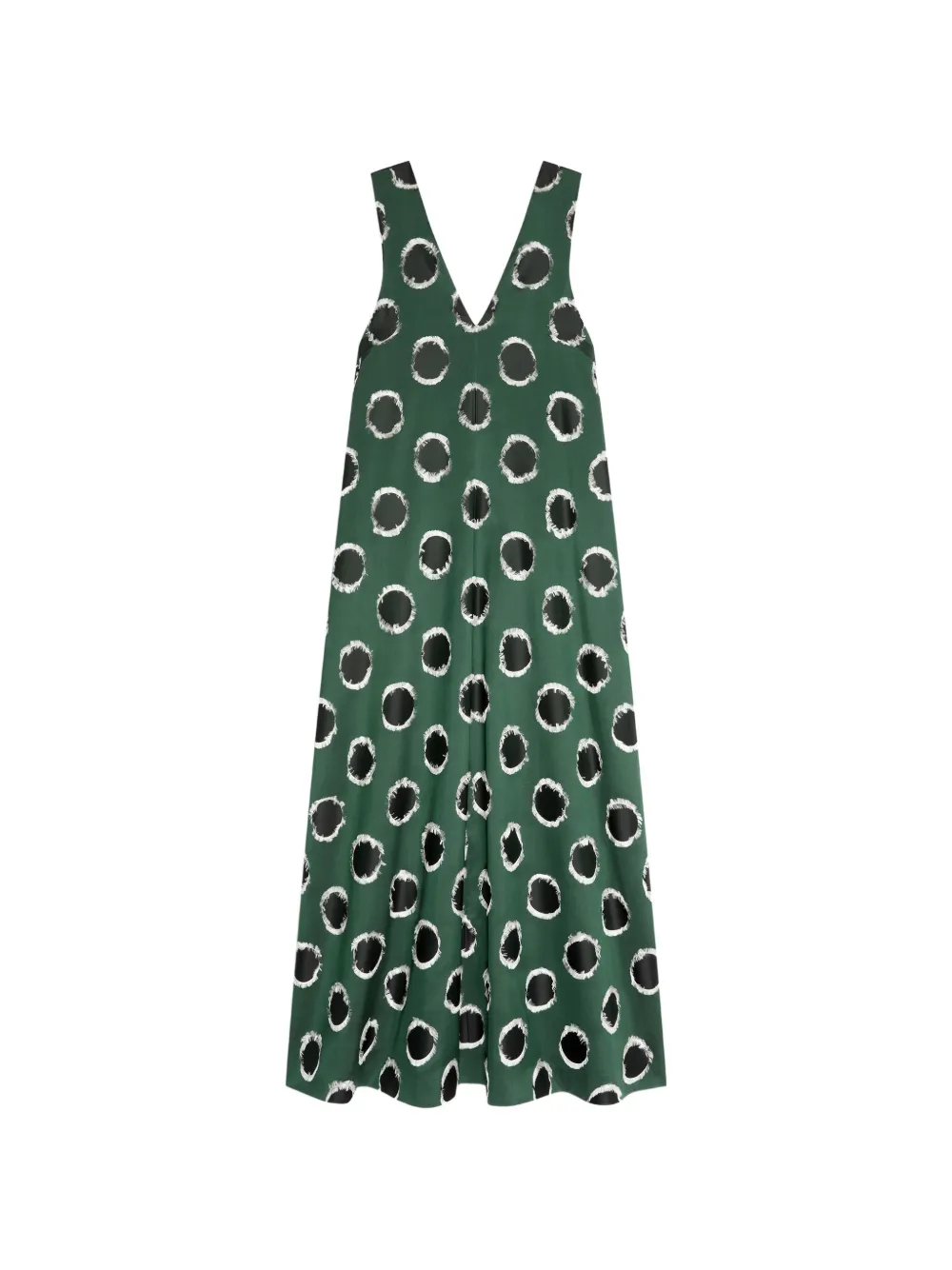 DRIES VAN NOTEN Fil Coupé silk maxi dress - Verde