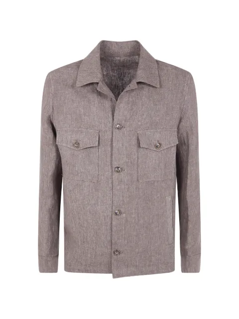 Barba linen button-up shirt jacket