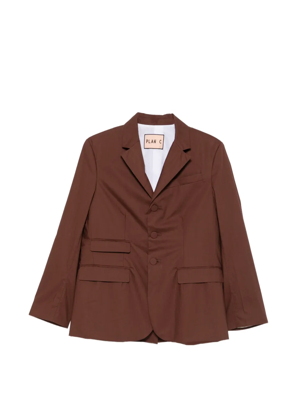 Plan C single-breasted blazer - Brown