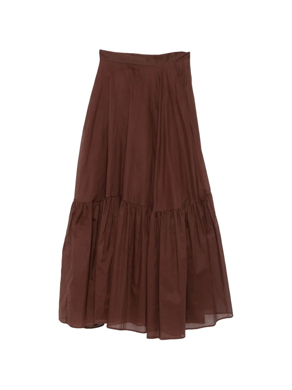 Plan C tiered maxi skirt - Marrone