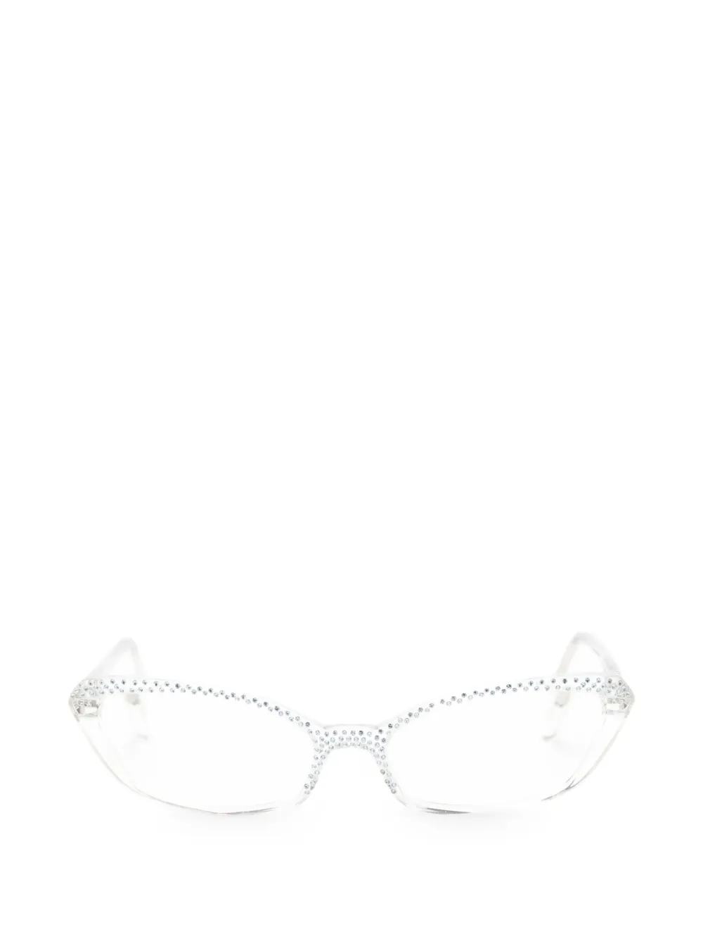 Ferragamo Pre-Owned 2000s crystal-embellished cat-eye glasses - Bianco