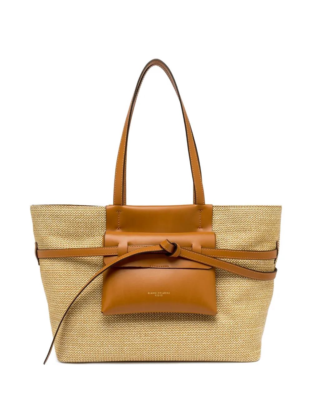 GIANNI CHIARINI Belty woven tote bag - Toni neutri