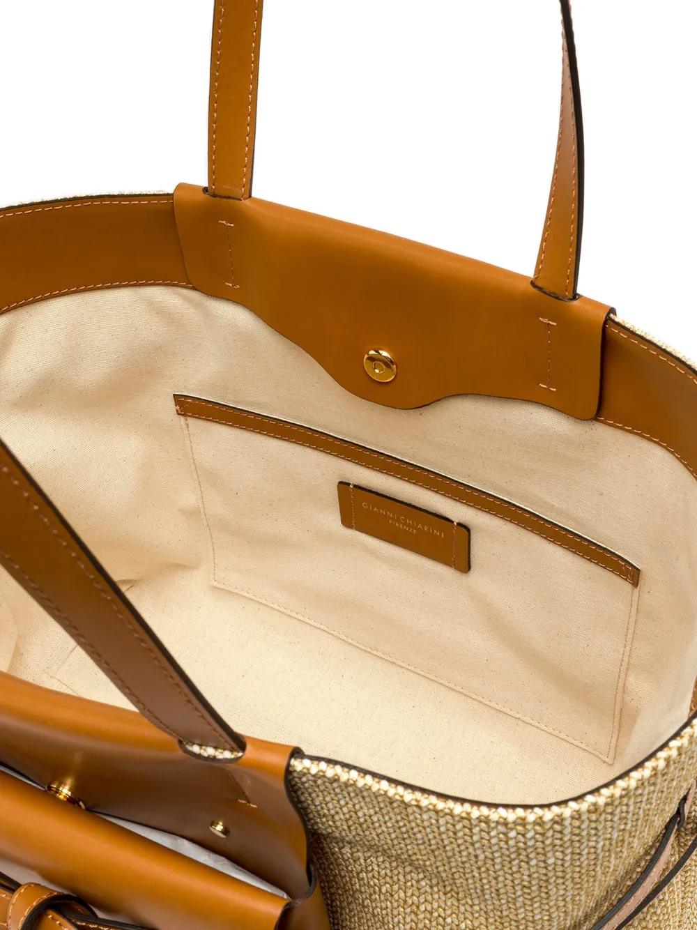 GIANNI CHIARINI Belty geweven shopper met geknoopt detail Beige
