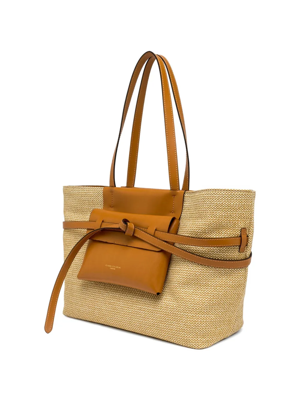 GIANNI CHIARINI Belty geweven shopper met geknoopt detail Beige