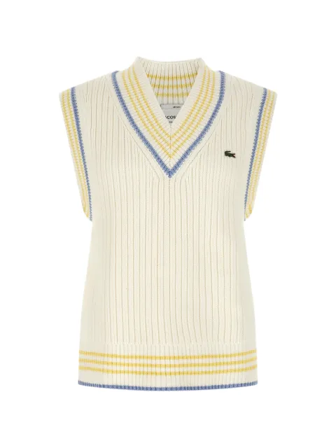Lacoste V-neck logo-patch vest