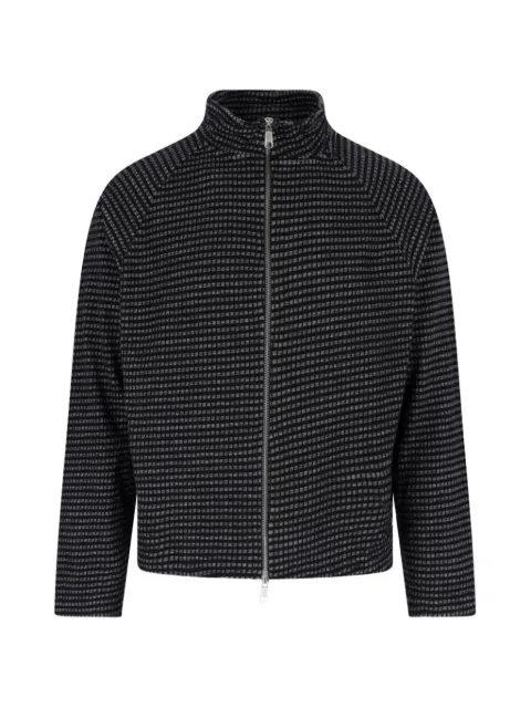 mfpen zip-up checked cardigan 