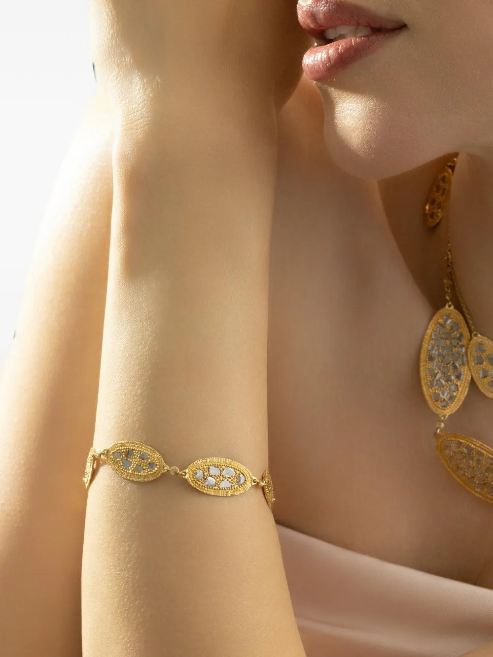 COOMI diamond oval-disk bracelet - Oro