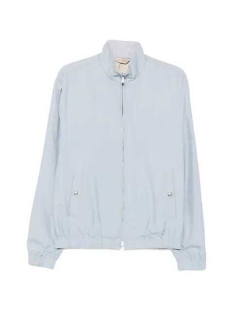 Eleventy silk zip-up jacket