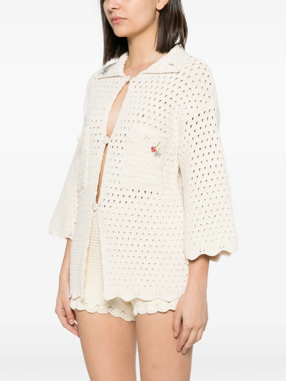 Forte Gehaakt vest Beige