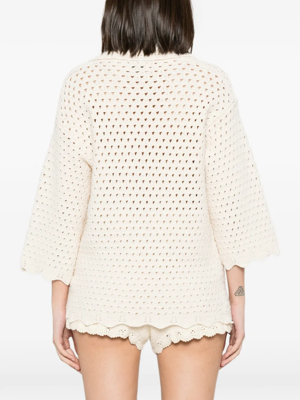 Forte Gehaakt vest Beige