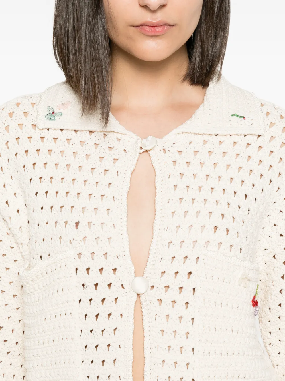 Forte Gehaakt vest Beige