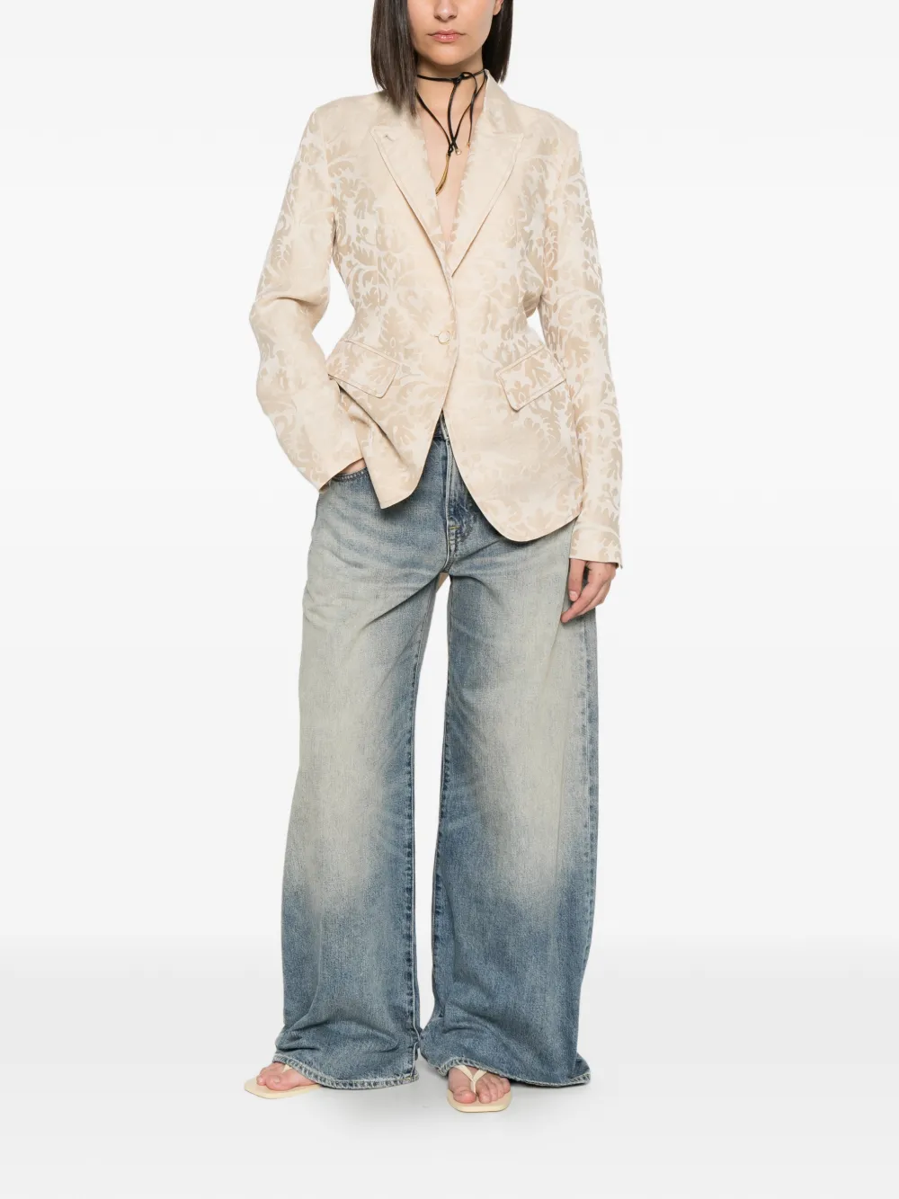 Uma Wang Kylie asymmetrische blazer Beige