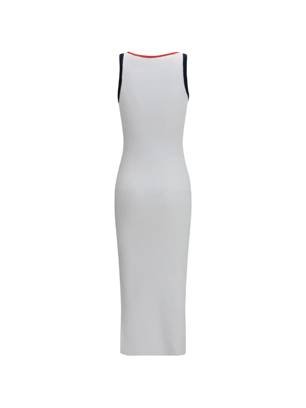 Fiorucci Geribbelde midi-jurk met Angels-patch Wit