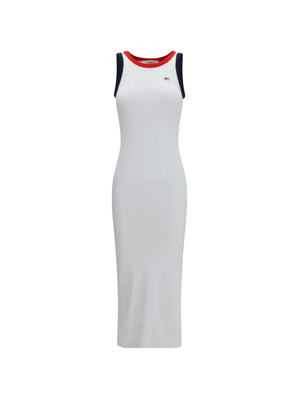 Fiorucci ribbed Angels-patch midi dress - Bianco