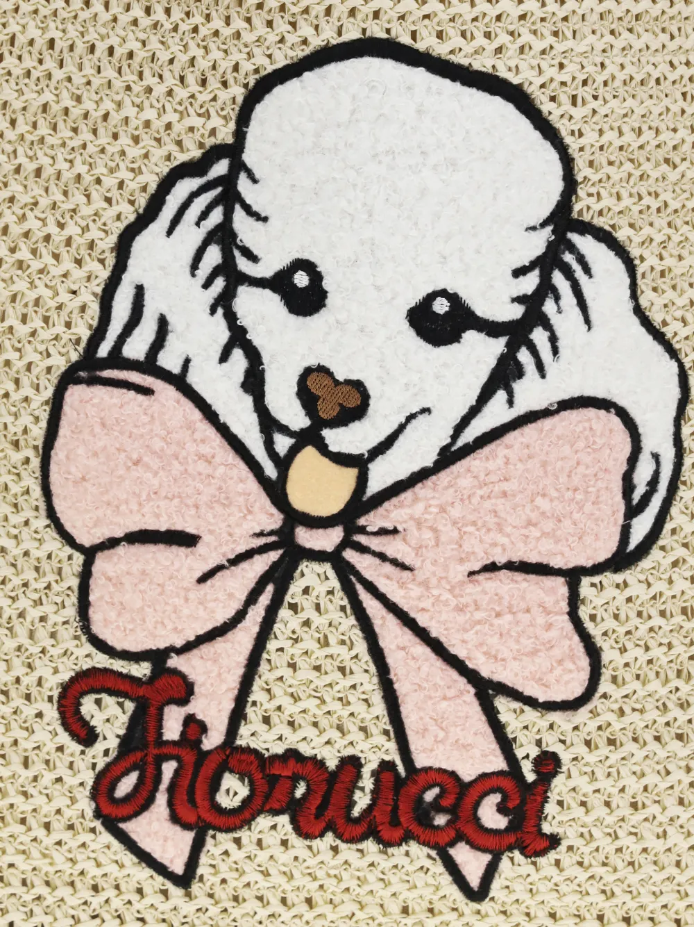 Fiorucci Poodle raffia shopper Beige