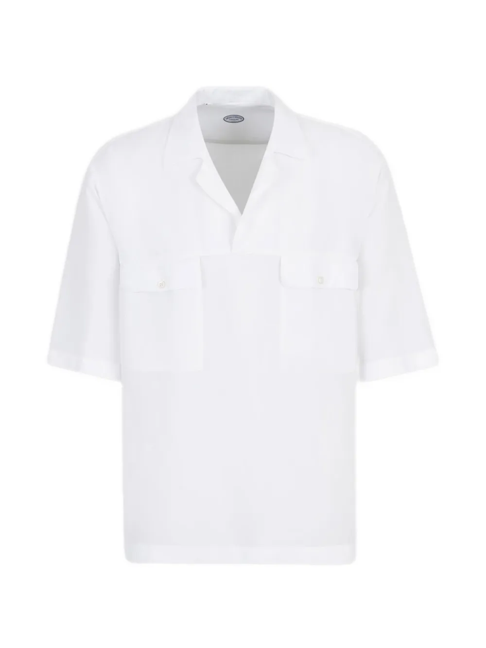 Vincenzo Di Ruggiero camp-collar flap-pocket T-shirt - Bianco