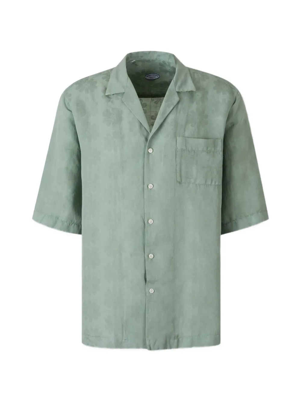 Vincenzo Di Ruggiero floral-jacquard short-sleeve shirt - Verde