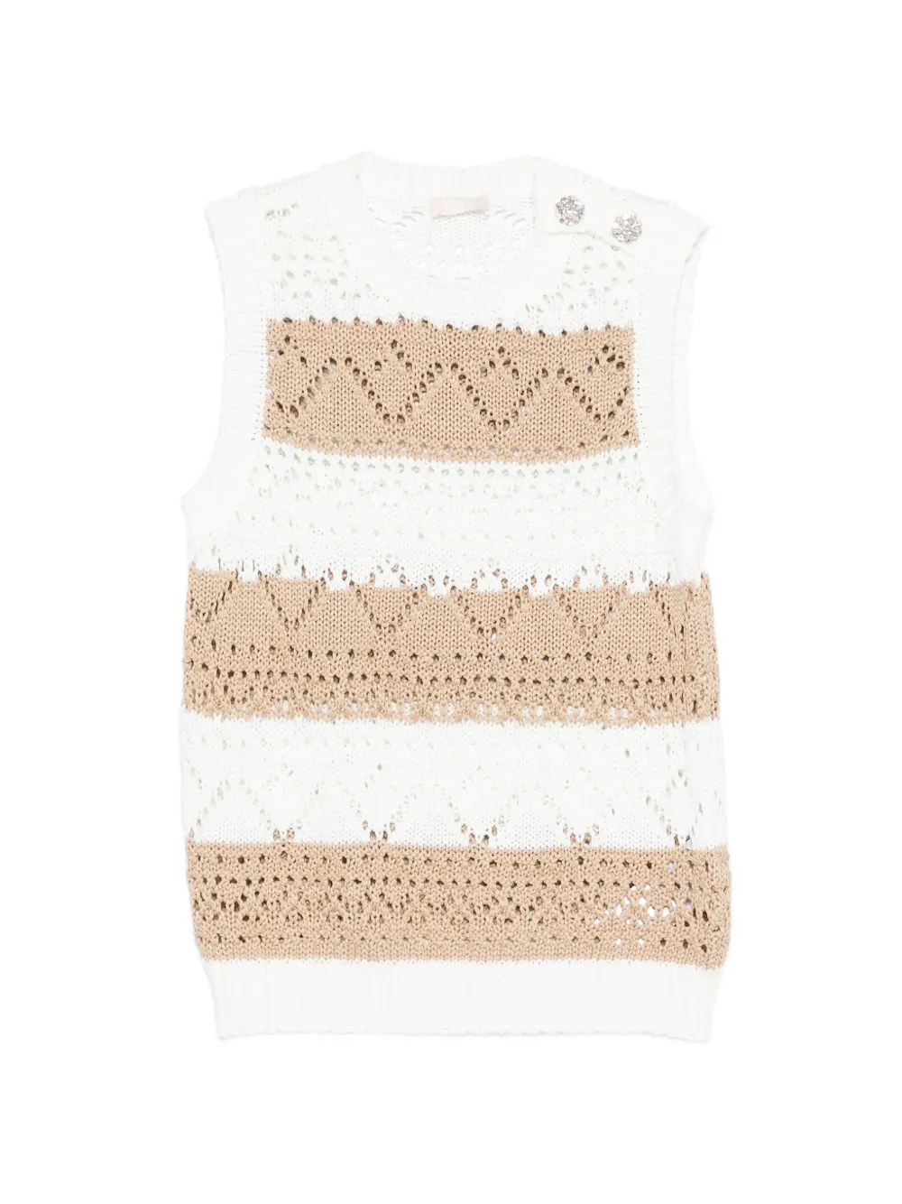 LIU JO striped vest - Bianco