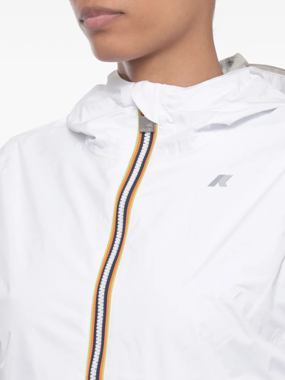 K-Way Jack met capuchon en logodetail Wit