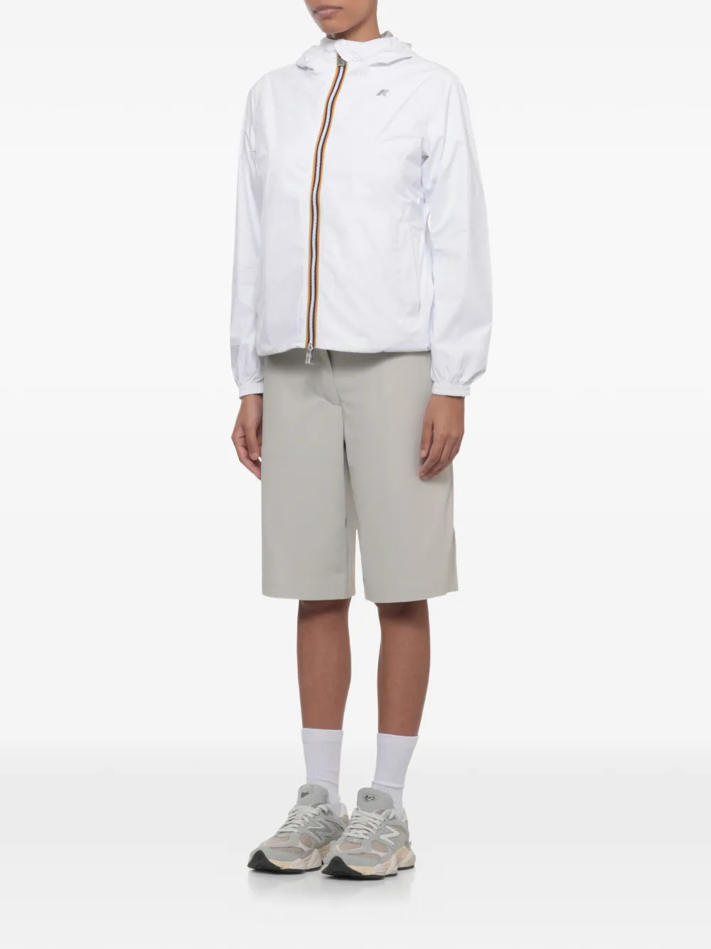K-Way Jack met capuchon en logodetail Wit