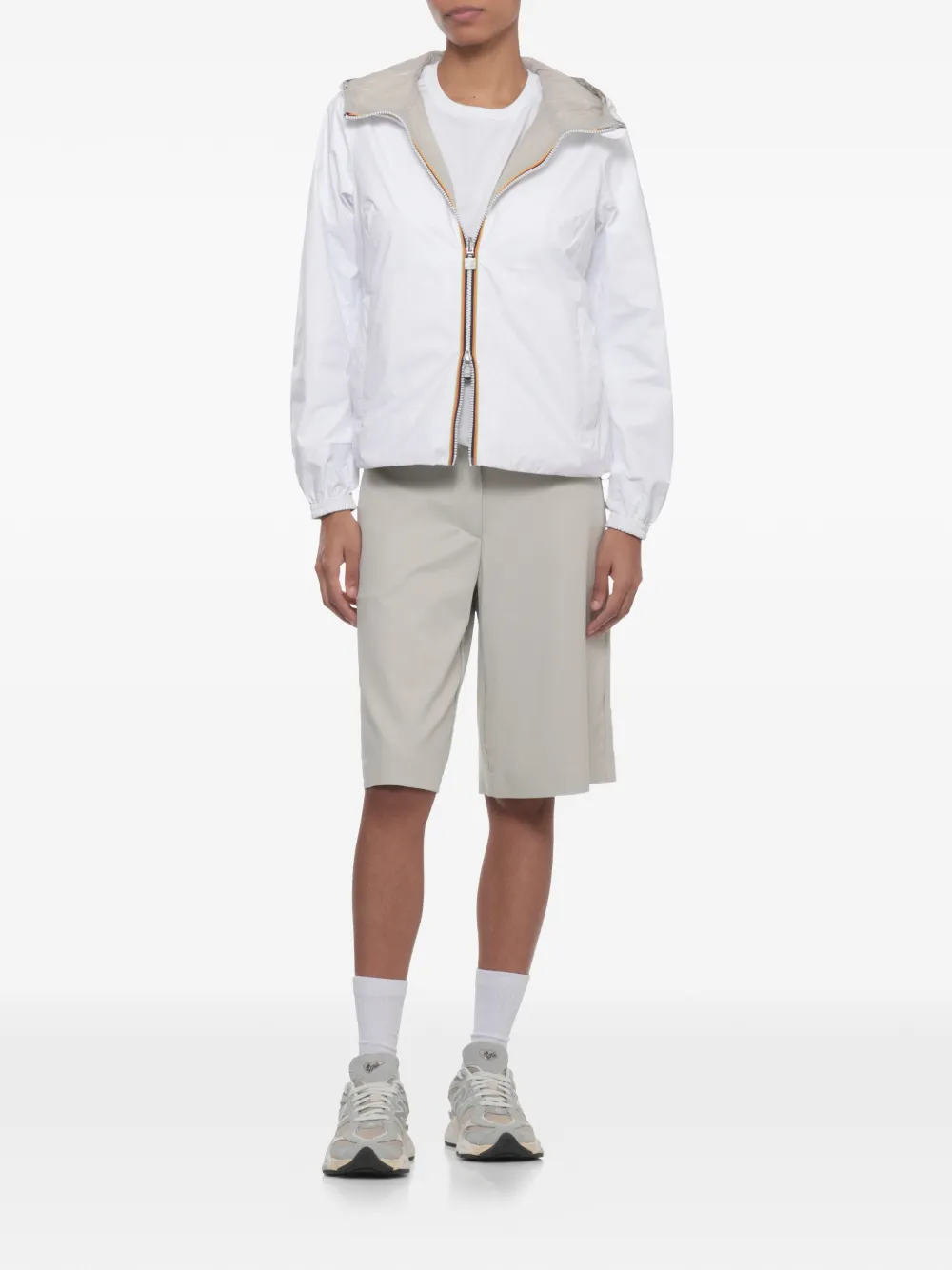 K-Way Jack met capuchon en logodetail Wit