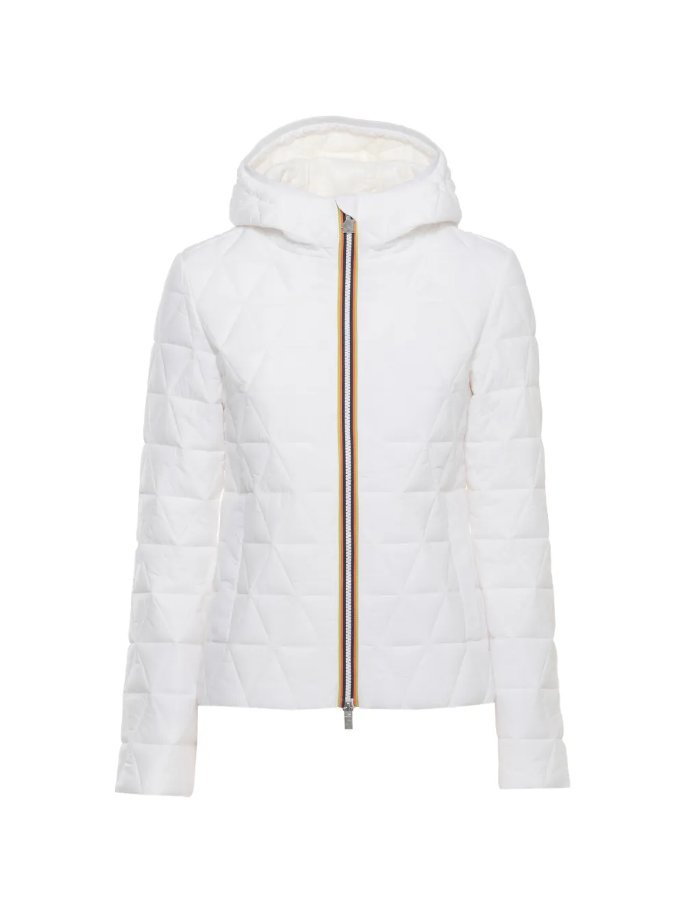 K-Way triangle quilting hoodie jacket - Bianco