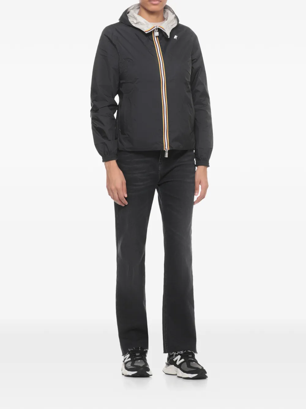  K-way Chaqueta Reversible Con Capucha - Negro 