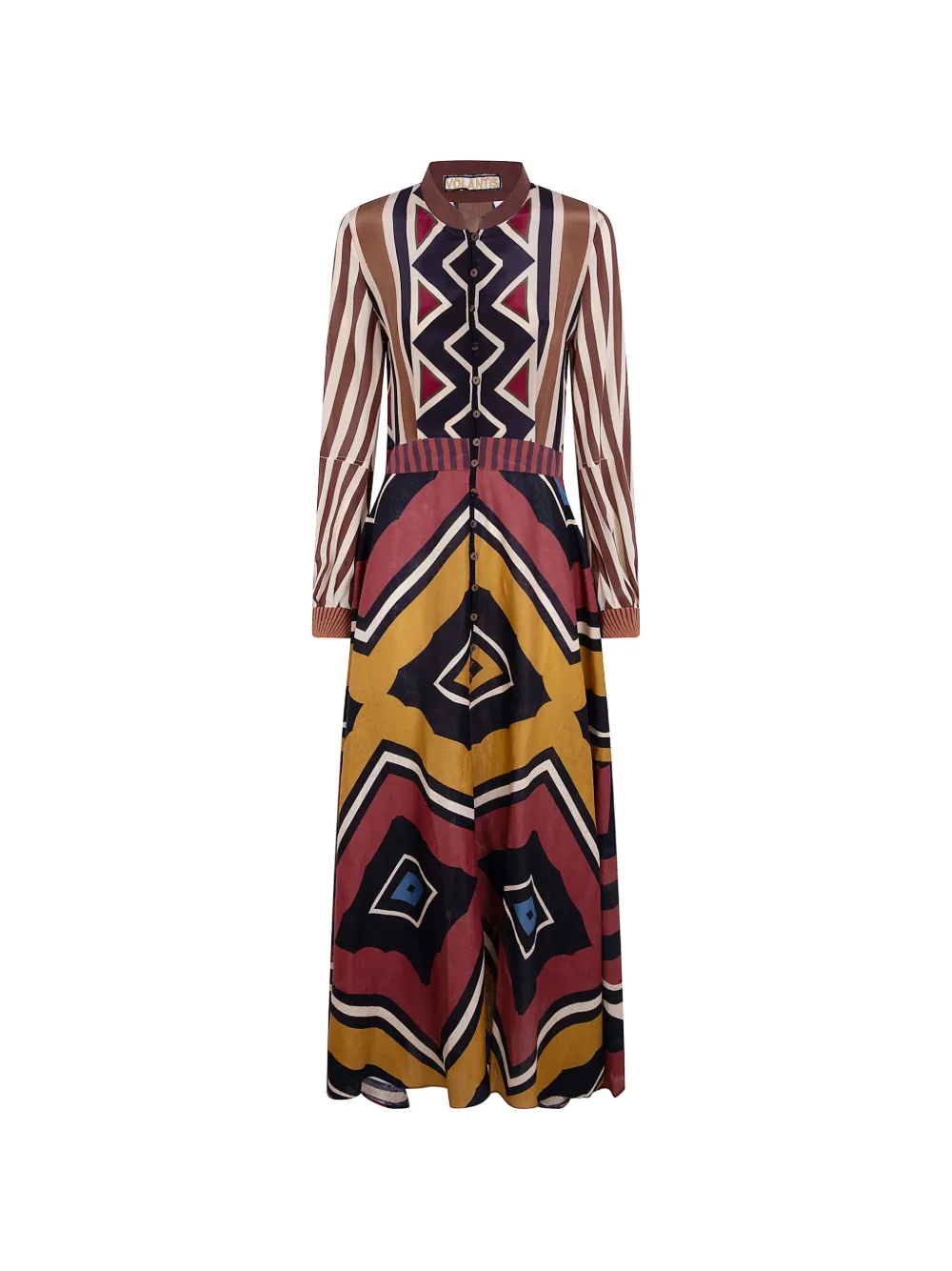 Volantis Leopard geometric-print silk jumpsuit - Rosso