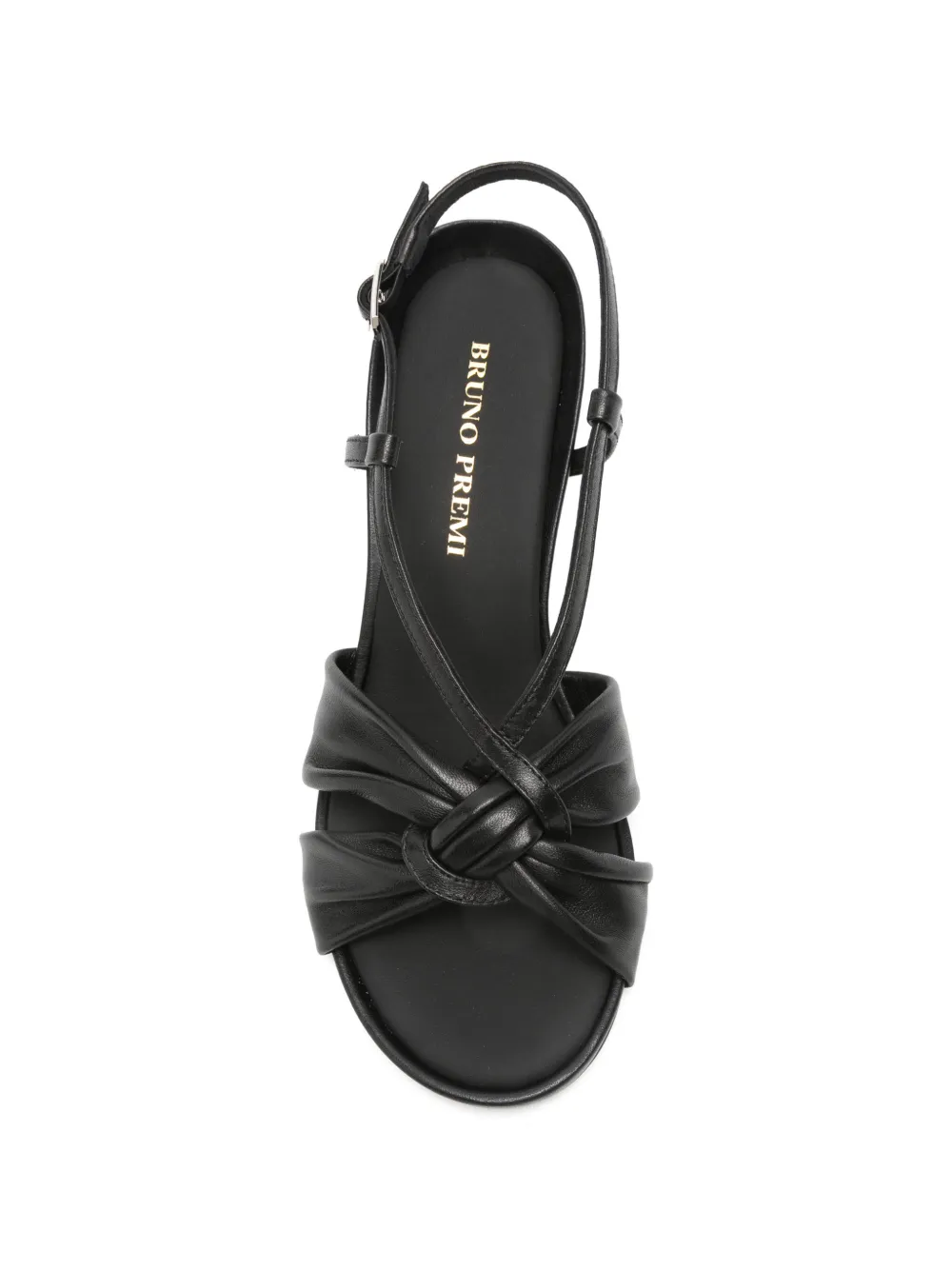 Bruno Premi knotted leather sandals Zwart