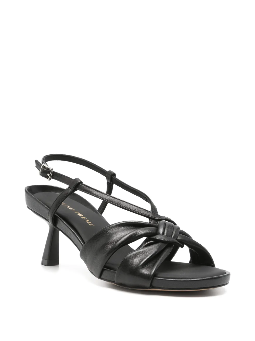 Bruno Premi knotted leather sandals Zwart
