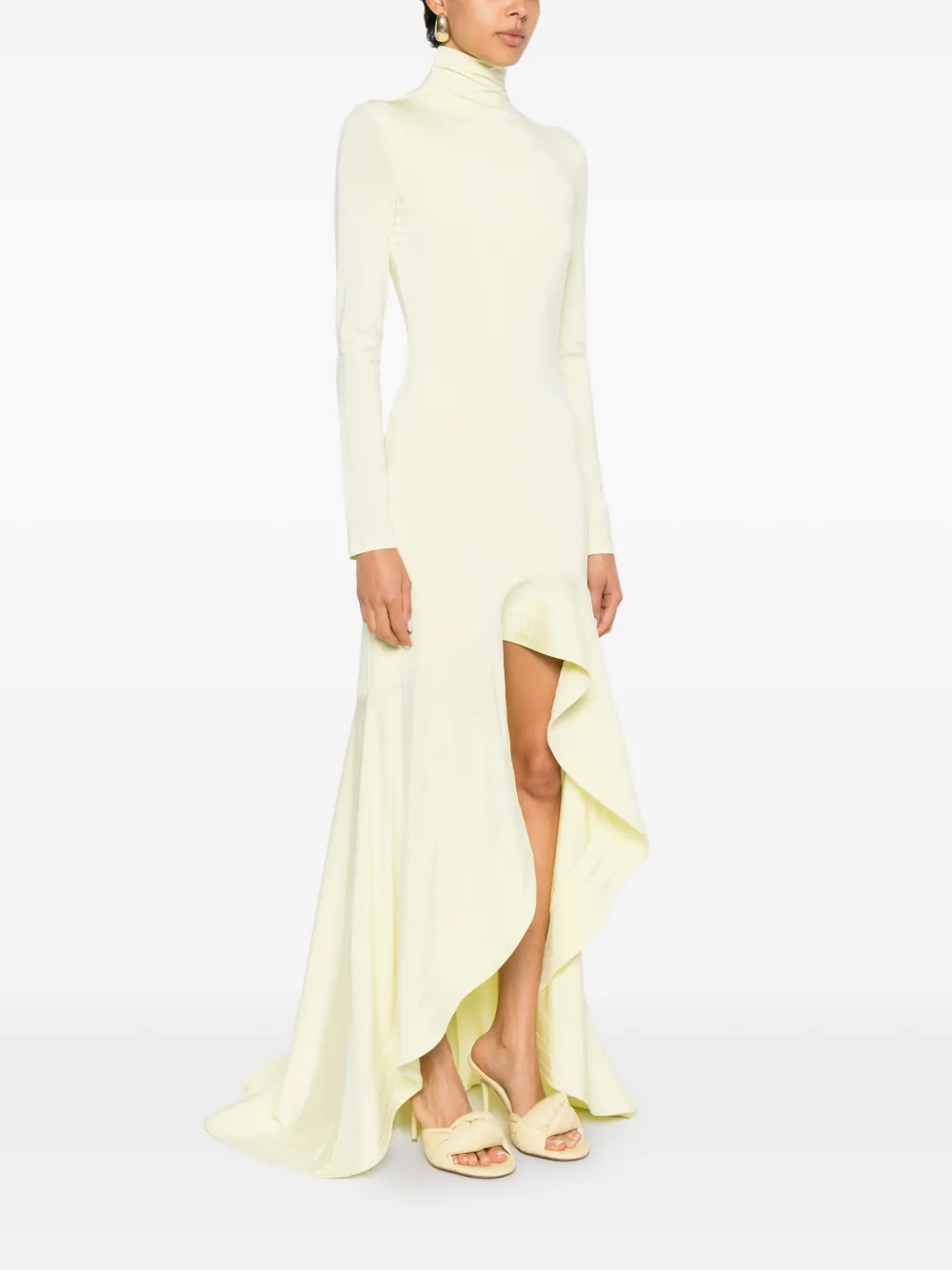 Stella McCartney Asymmetrische jurk met ruches Geel