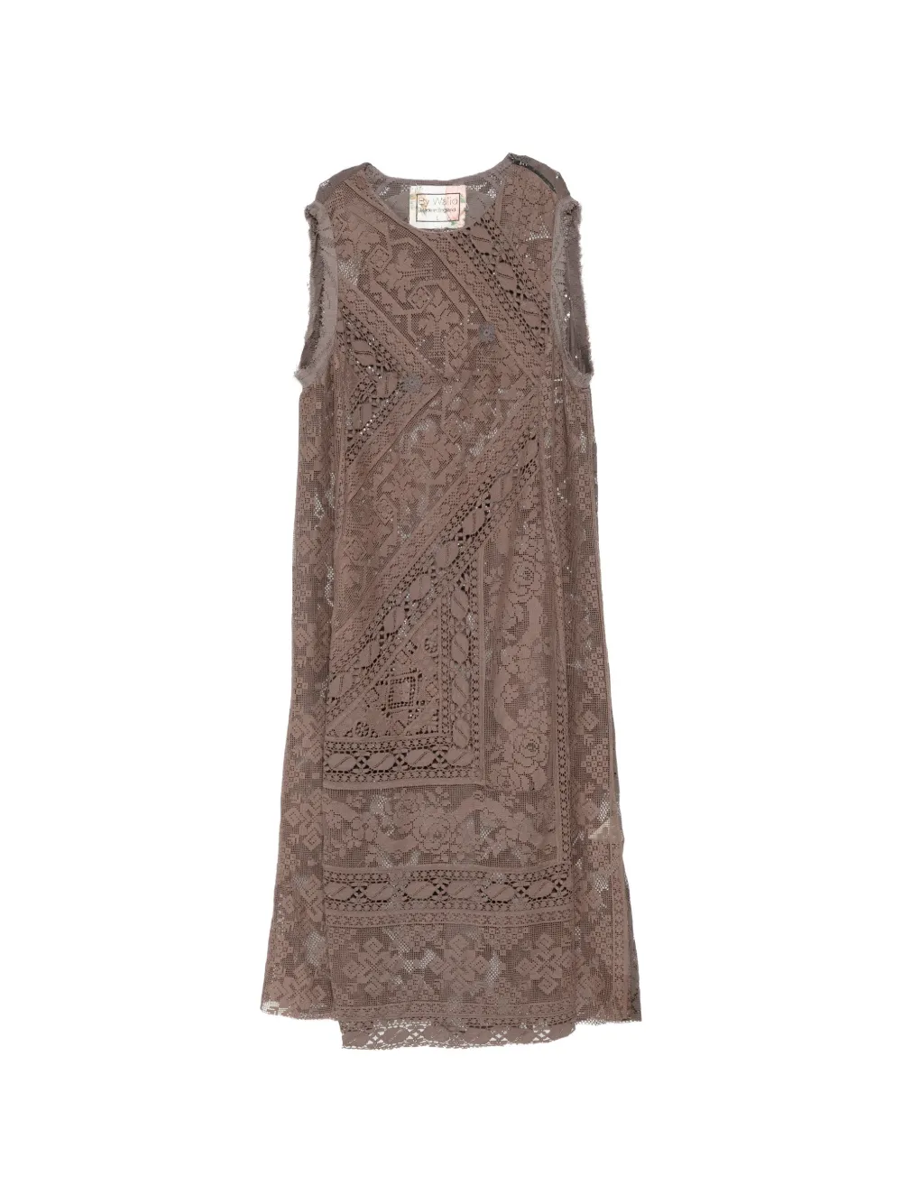 By Walid chateau laced curtain rima dress - Brown