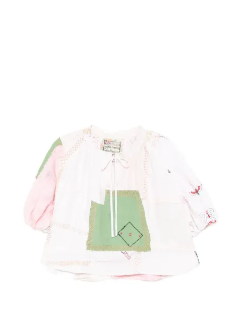 By Walid patchwork embroidered blouse