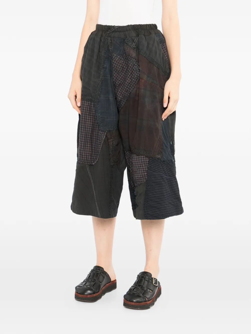  By Walid Bermudas Con Diseño Patchwork - Verde 