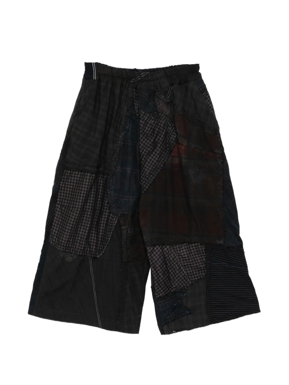 By Walid patchwork drawstring shorts - Verde