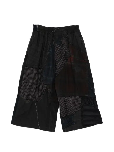 By Walid patchwork drawstring shorts