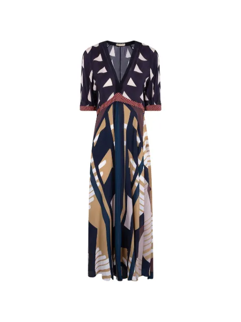 Volantis The One geometric-print V-neck dress