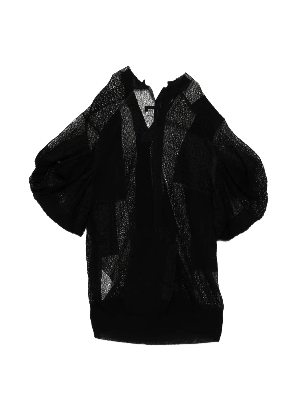 Junya Watanabe Lace-knitted Blouse in Black, view 2